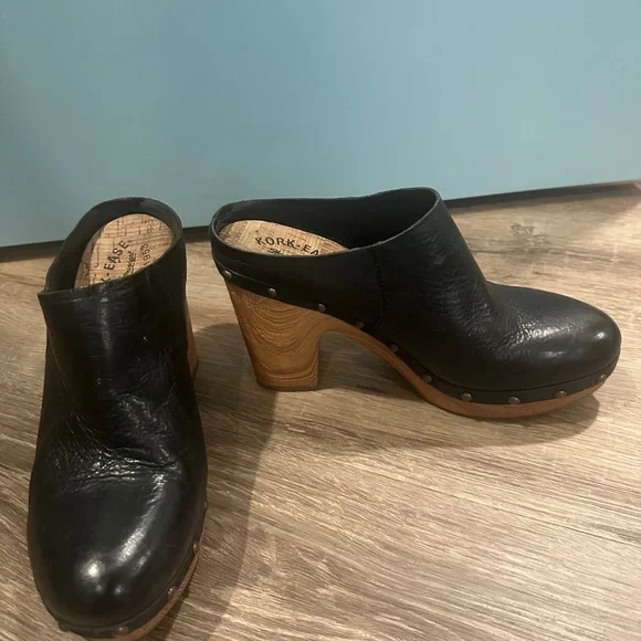 Kork ease studded black leather clog 8 - Picture 3 of 6